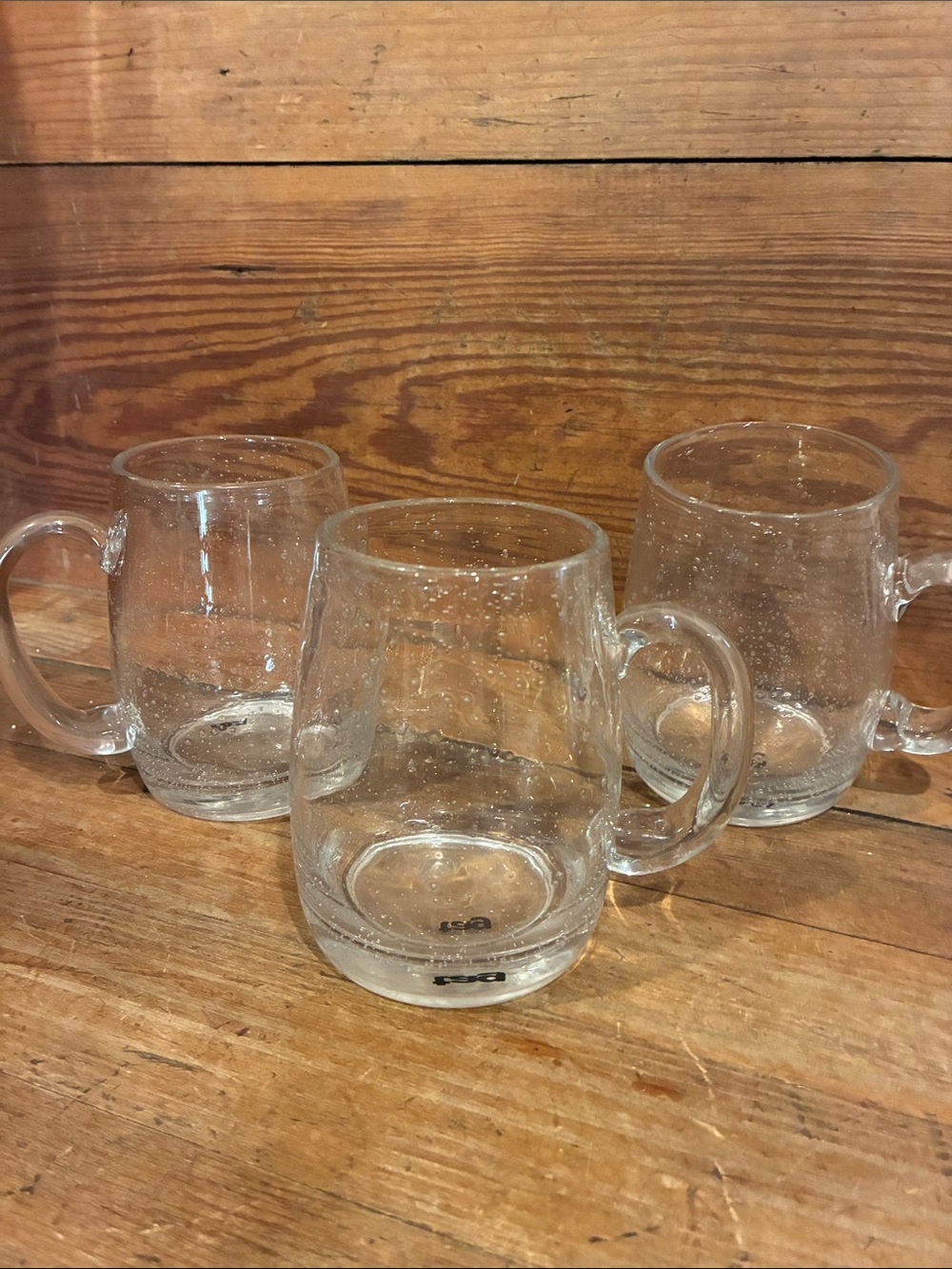 Tag Clear Bubble Glass Beer Mugs - Set of 3 NWT
